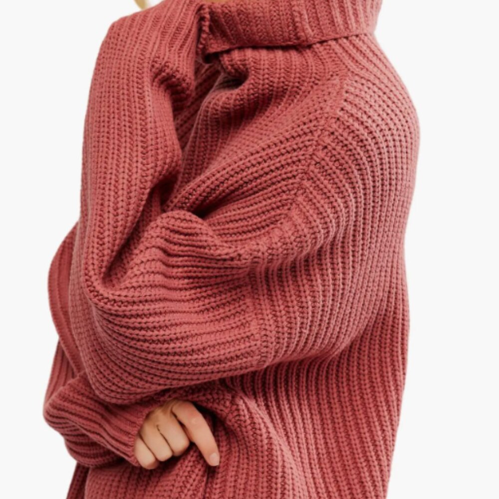 Free People Mauve Turtleneck Sweater